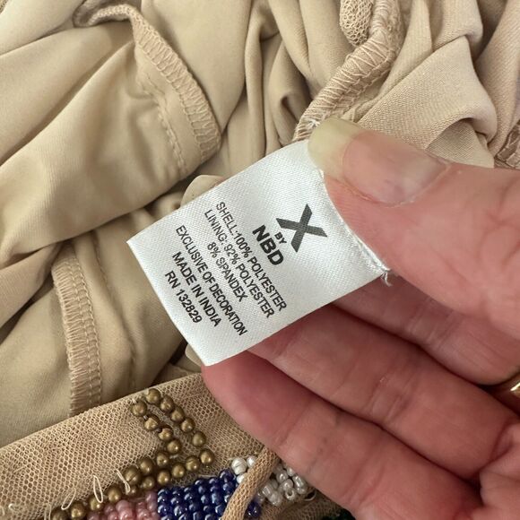 NWT X By NBD Nea Romper Aztec Tan Multi Color Beaded Striped Jumpsuit Large - Picture 12 of 16